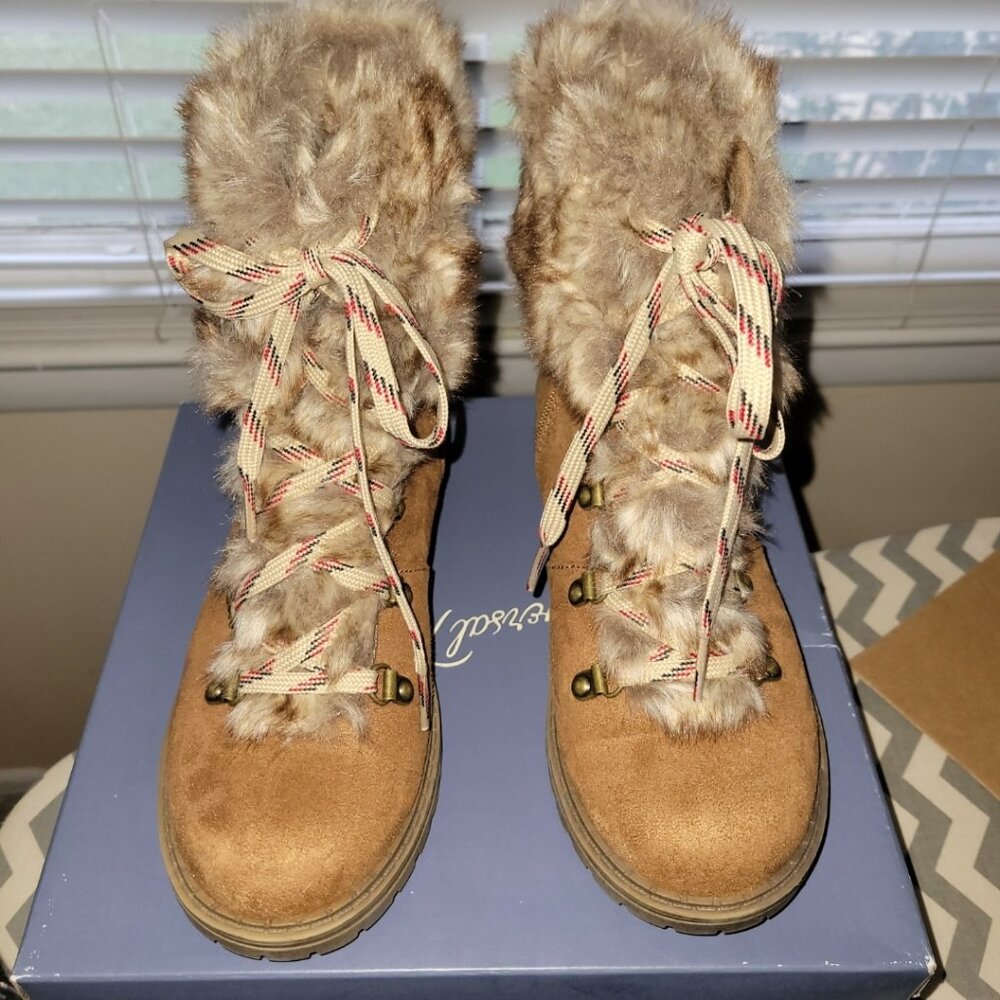 Faux fur booties
